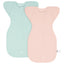 Organic Cotton Swaddle Bag (Pack of 2) in Mint+Blush, 0.5 TOG