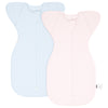 Organic Cotton Swaddle Bag (Pack of 2) in Baby Blue+Blush Pink, 0.5 TOG