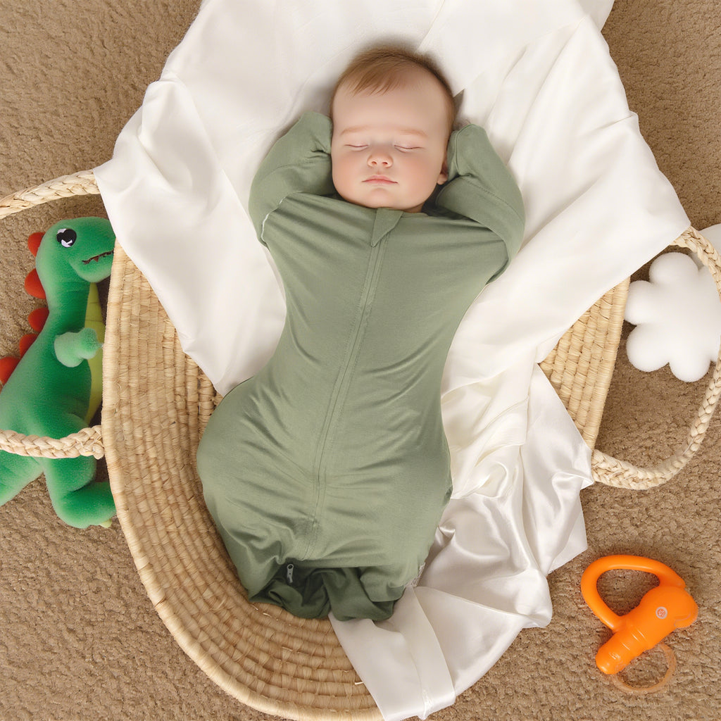 Bamboo Swaddle Bag in Dark Khaki+Tan, 0.5 TOG