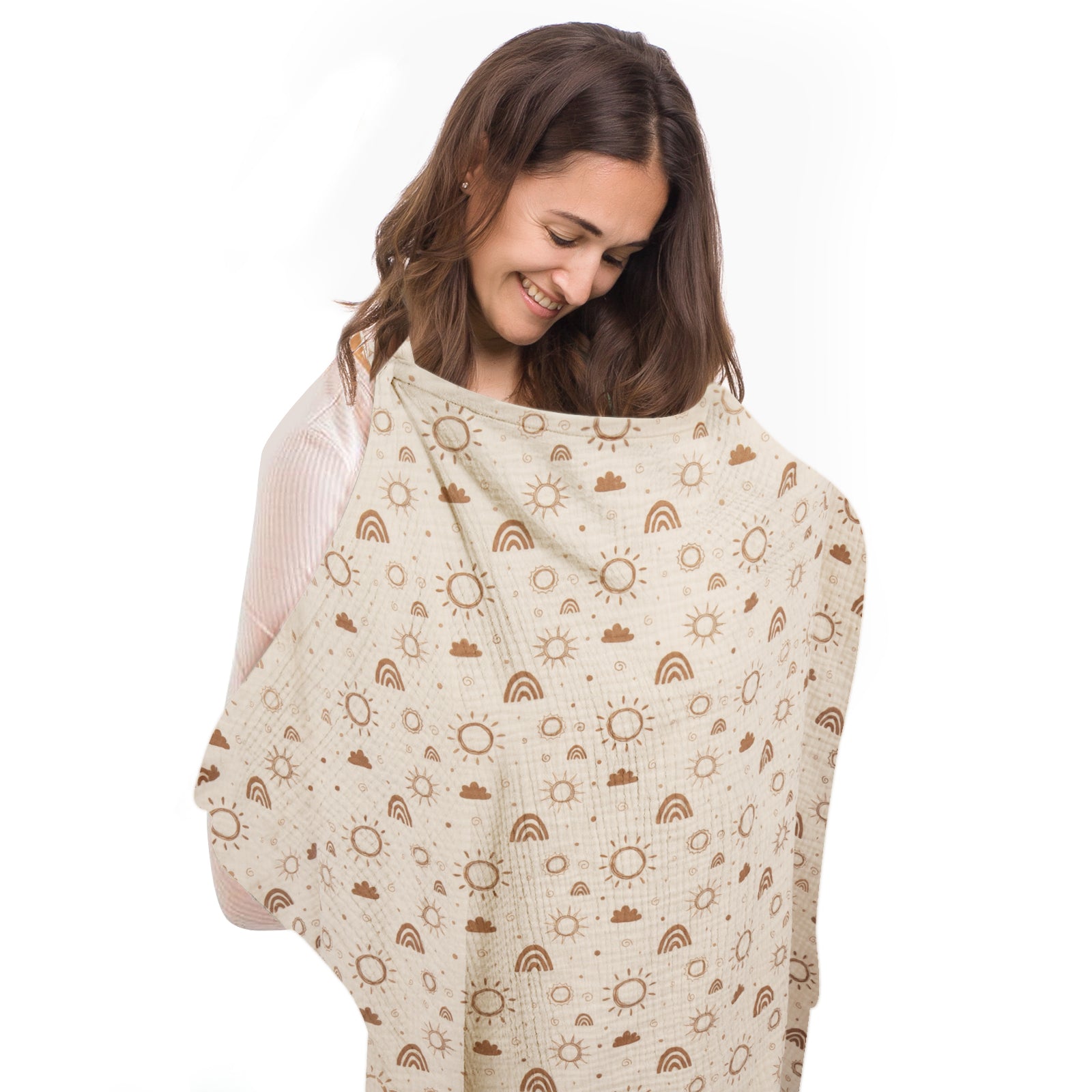 Muslin Nursing Cover in Tan Secondary image