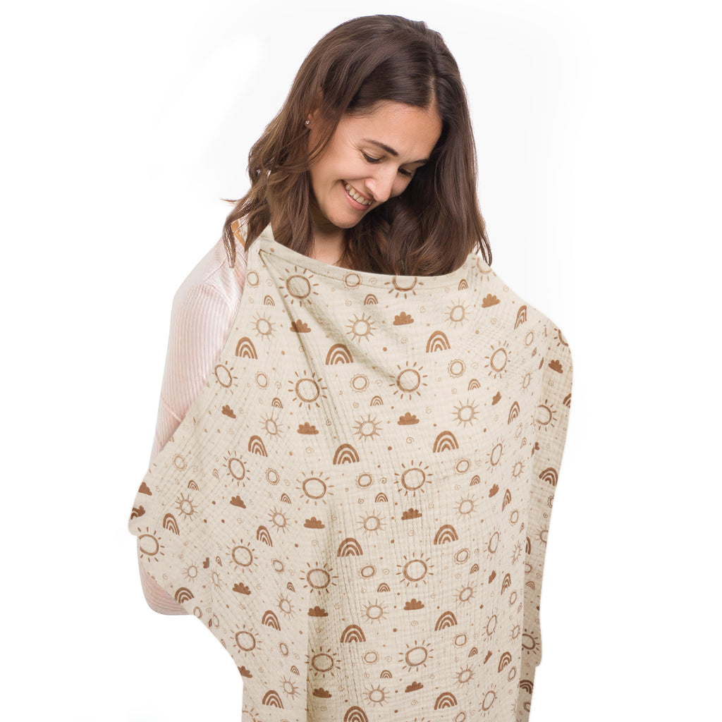 Muslin Nursing Cover in Tan