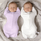 Organic Cotton Swaddle Bag (Pack of 2) in Lavender+White, 0.5 TOG