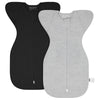 Organic Cotton Swaddle Bag (Pack of 2) in Black+Grey, 0.5 TOG