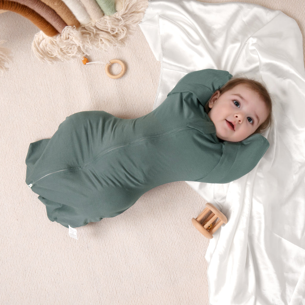 Bamboo Swaddle Bag in Graphite Grey+Hunter Green, 0.5 TOG