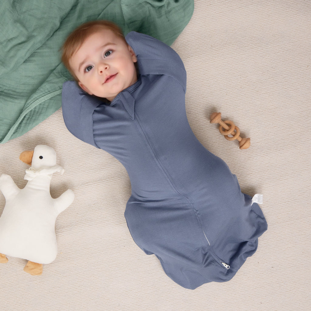 Bamboo Swaddle Bag in Pigeon Blue+Baby Blue, 0.5 TOG
