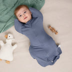 Bamboo Swaddle Bag in Pigeon Blue+Baby Blue, 0.5 TOG