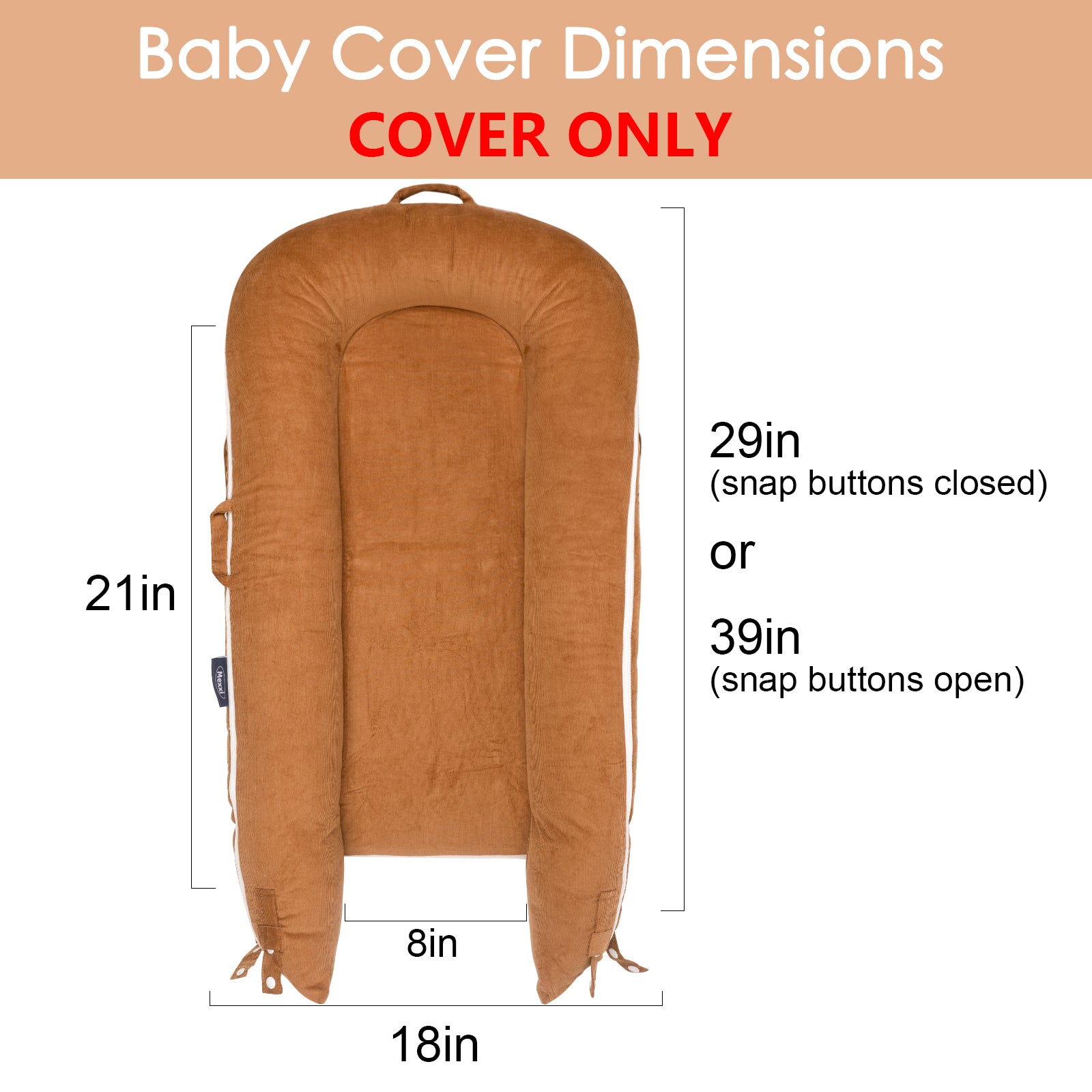Corduroy Cover for Dockatot lounger (Brown)