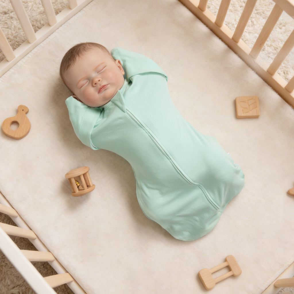 Organic Cotton Swaddle Bag (Pack of 2) in Alice Blue+Pistachio Green, 0.5 TOG