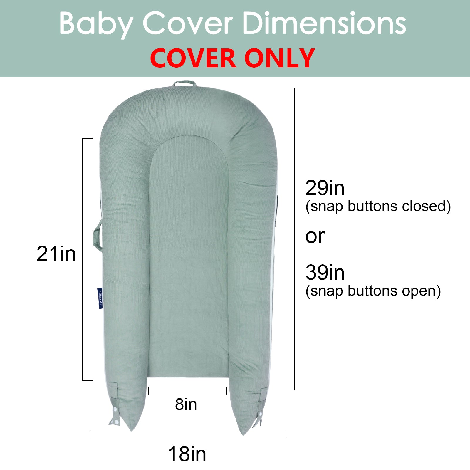 Corduroy Cover for Dockatot lounger (Sage Green)