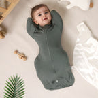 Bamboo Swaddle Bag in Graphite Grey+Hunter Green, 0.5 TOG