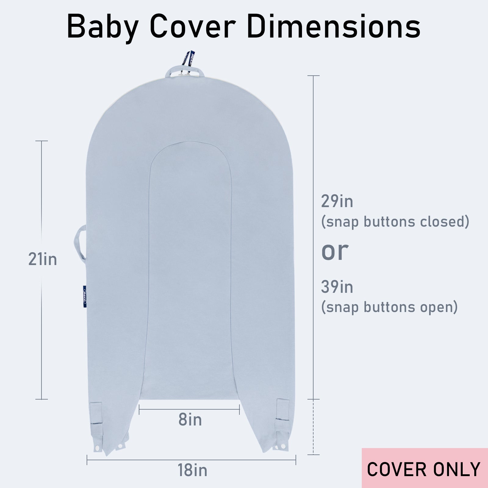 Organic Cotton Cover for Dockatot Lounger, Waterproof (Alice Blue)