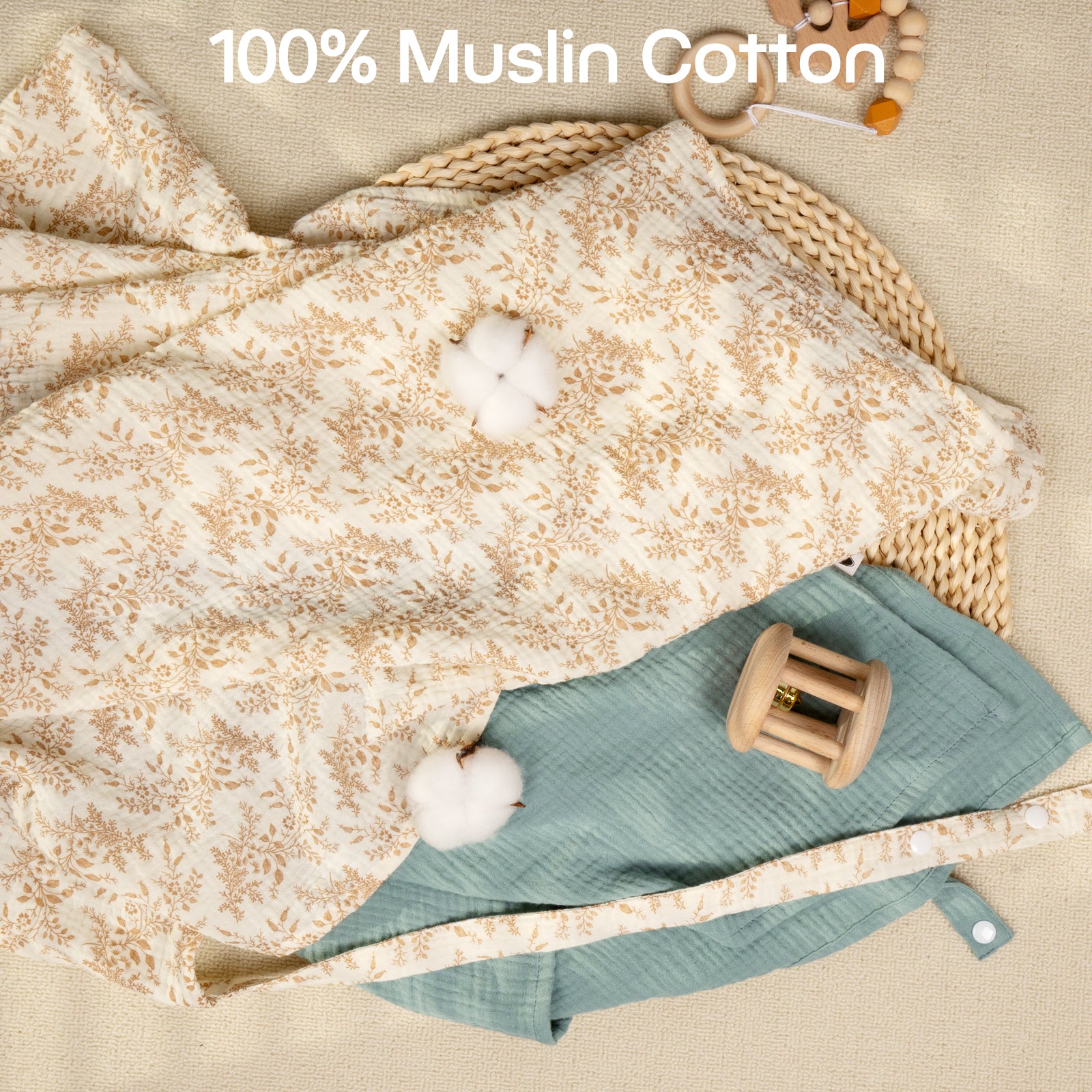 Muslin Nursing Cover in Beige Secondary image