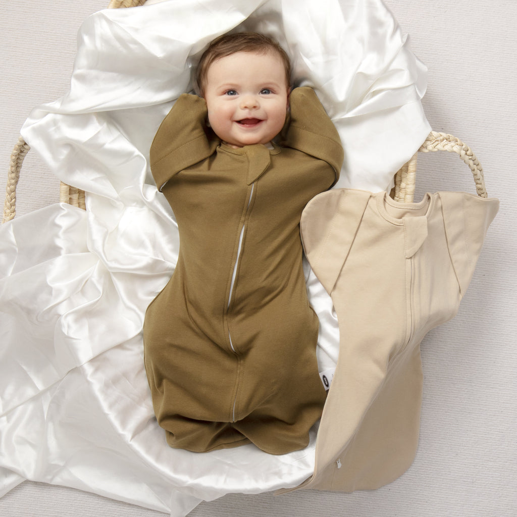 Organic Cotton Swaddle Bag (Pack of 2) in Sepia Brown+Almond, 0.5 TOG