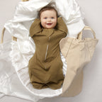 Organic Cotton Swaddle Bag (Pack of 2) in Sepia Brown+Almond, 0.5 TOG