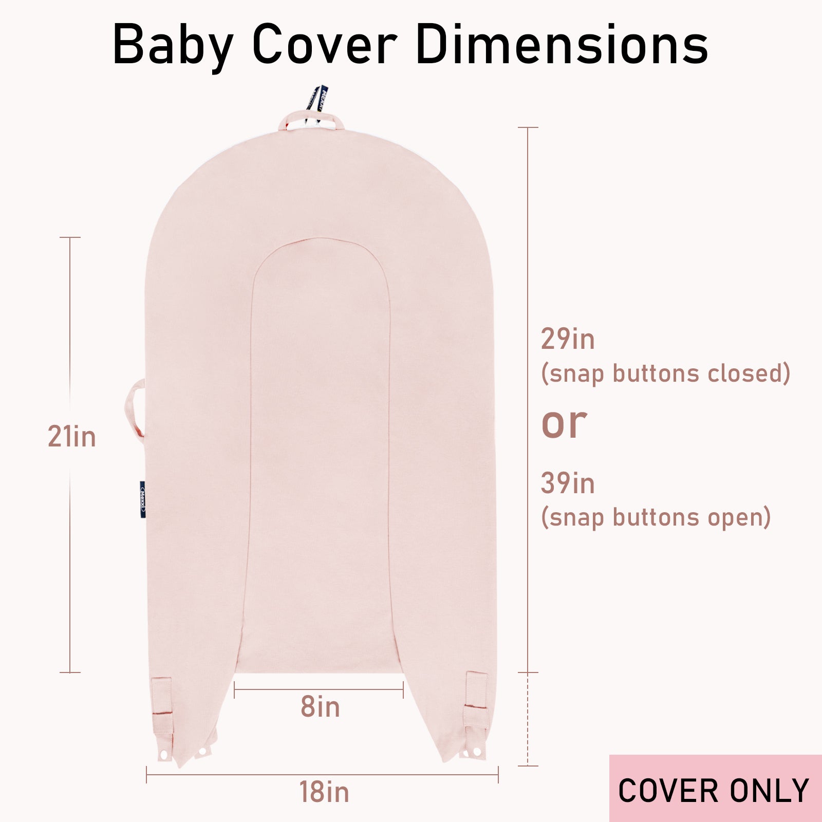 Organic Cotton Cover for Dockatot Lounger, Waterproof (Blush Pink) Secondary image