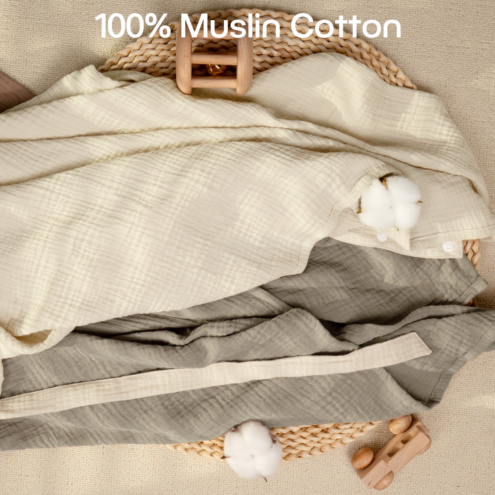 Muslin Nursing Cover in Cream Secondary image