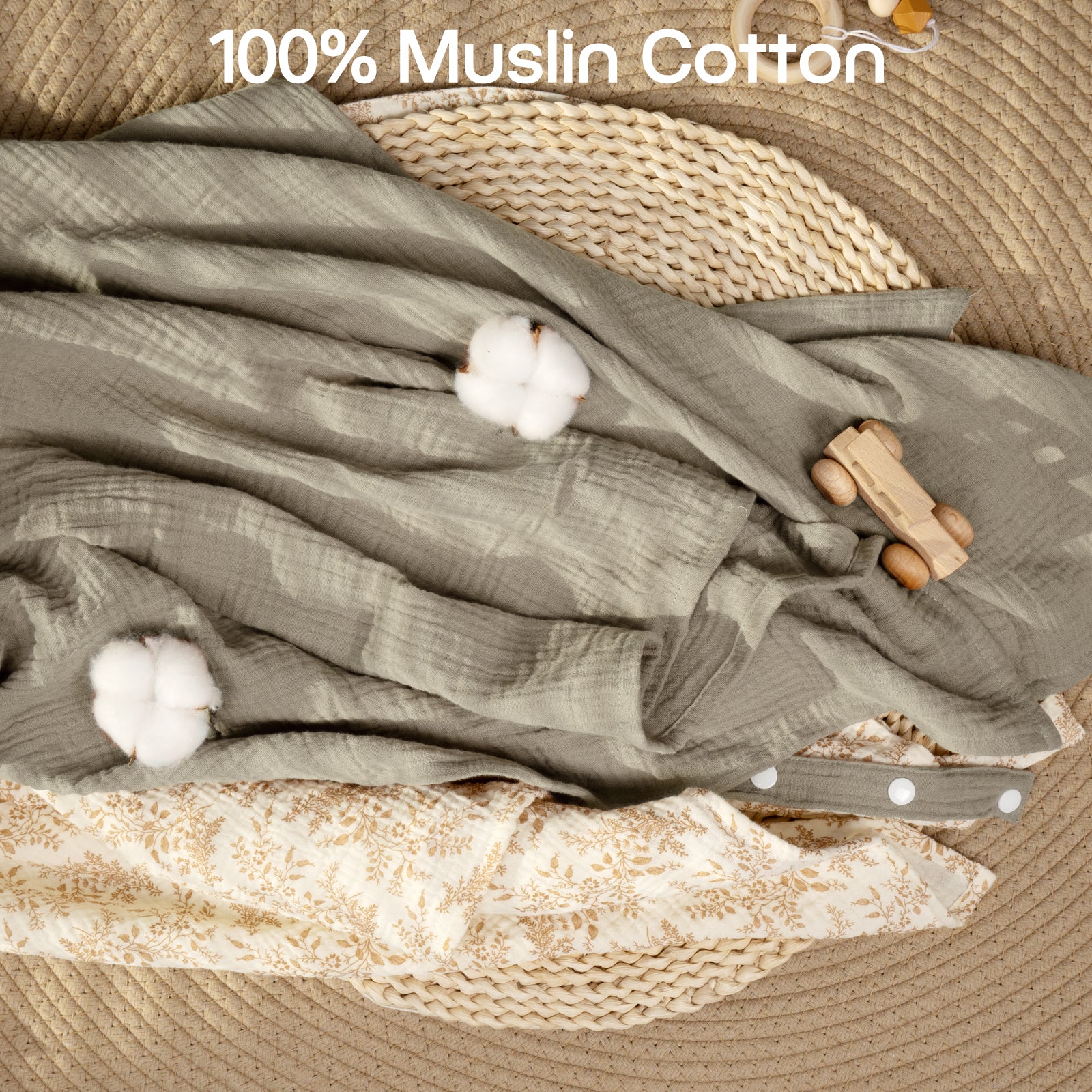 Muslin Nursing Cover in Khaki Secondary image