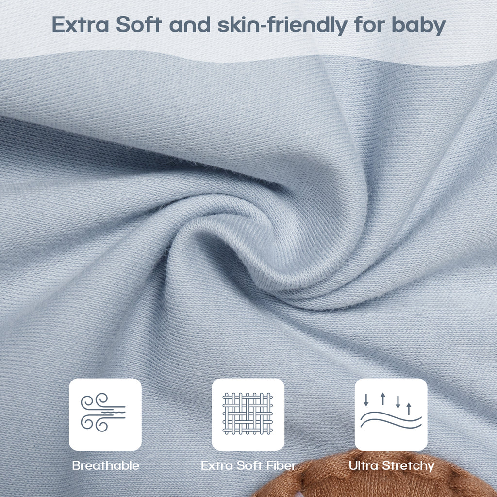 Organic Cotton Swaddle Bag (Pack of 2) in Alice Blue+Pistachio Green, 0.5 TOG