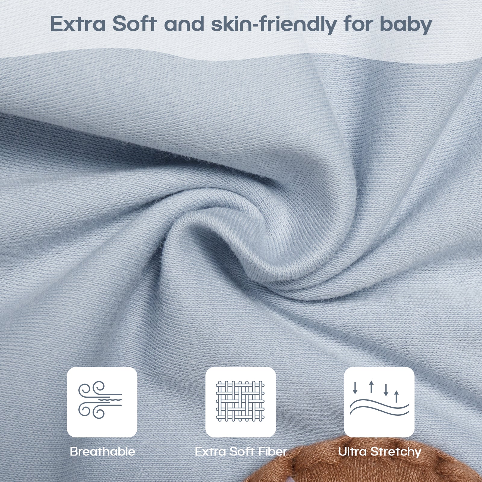 Organic Cotton Swaddle Bag (Pack of 2) in Alice Blue+Pistachio Green, 0.5 TOG