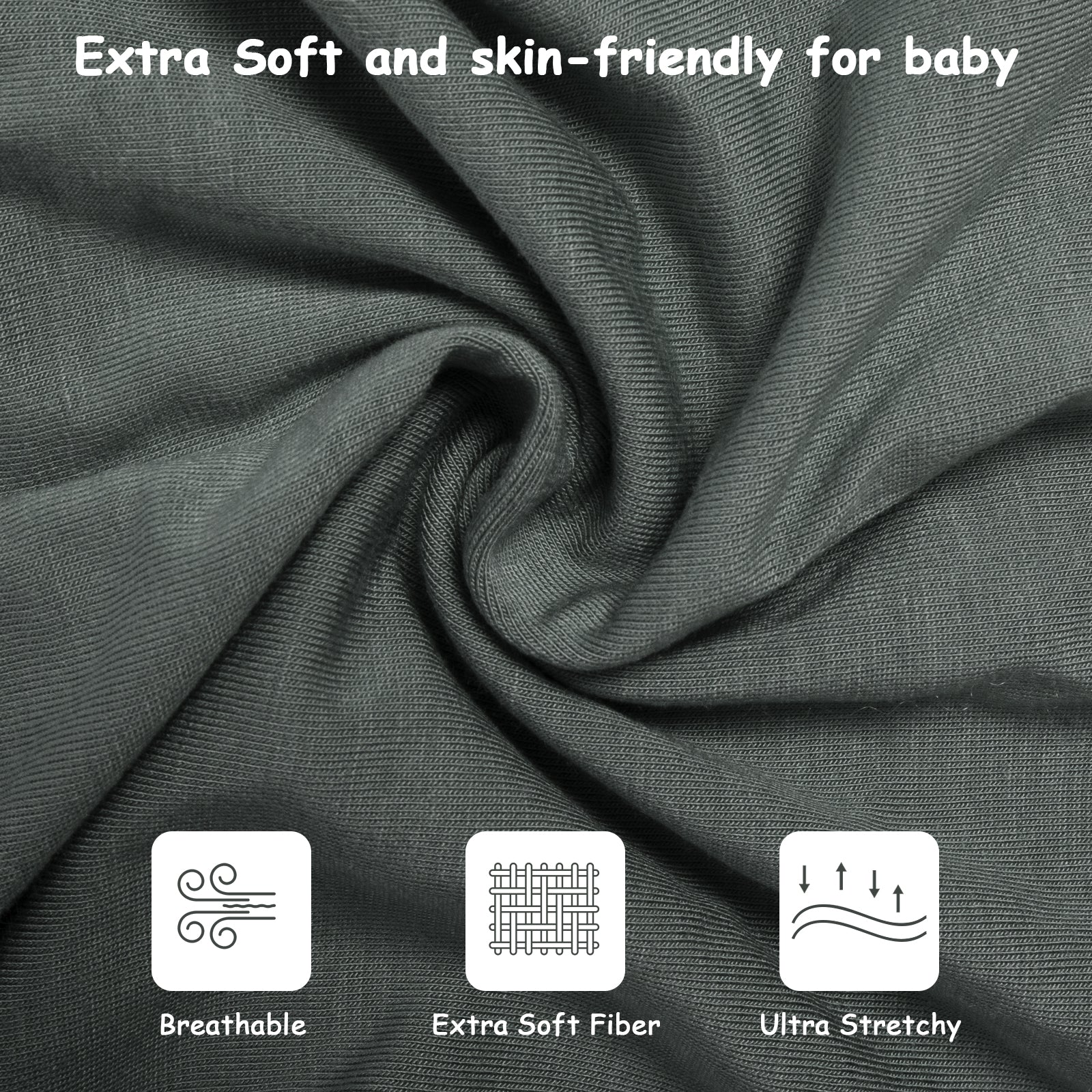 Bamboo Swaddle Bag in Graphite Grey+Hunter Green, 0.5 TOG