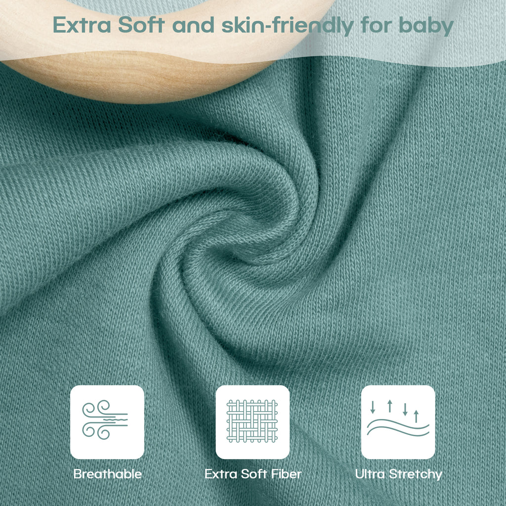 Organic Cotton Swaddle Bag (Pack of 2) in Brown+Sage Green, 0.5 TOG