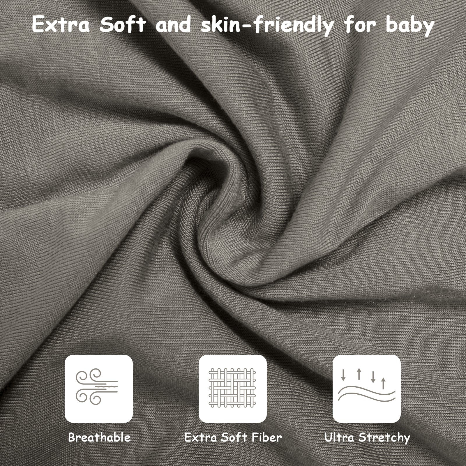 Bamboo Swaddle Bag in Dark Grey+Oat, 0.5 TOG