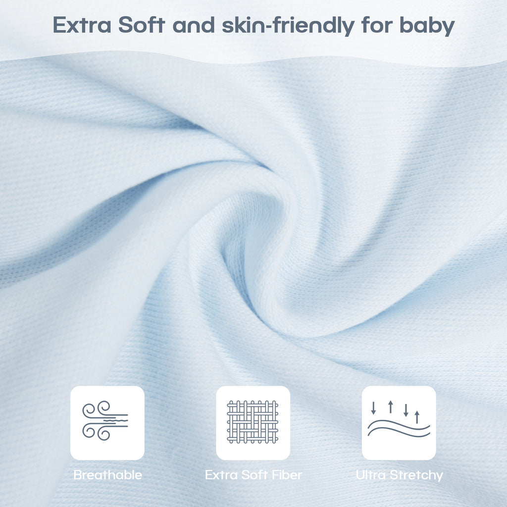 Organic Cotton Swaddle Bag (Pack of 2) in Baby Blue+Blush Pink, 0.5 TOG
