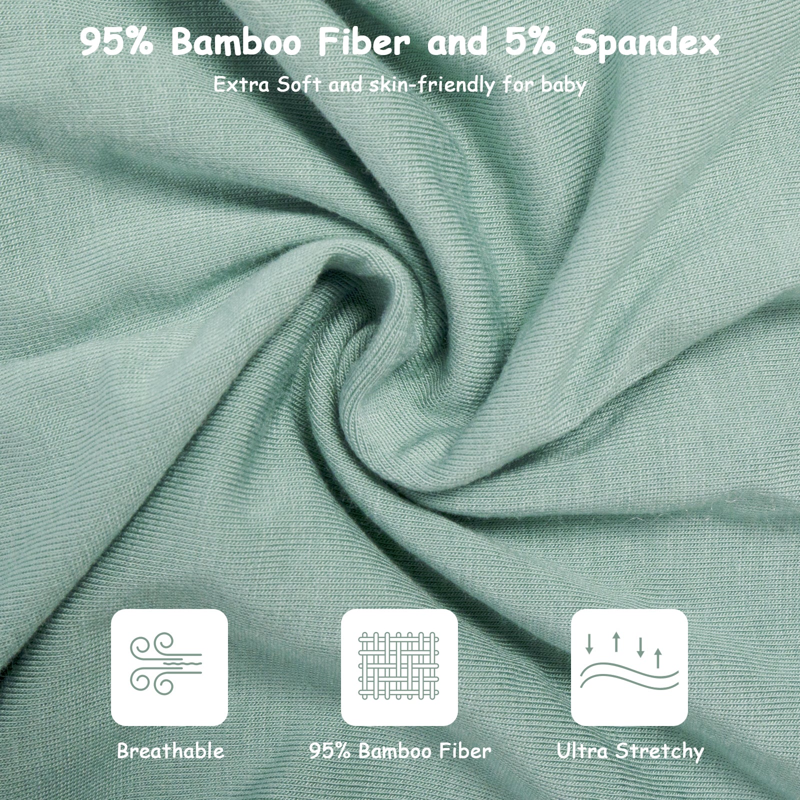 Bamboo Swaddle Bag in Sage Green+Beige, 0.5 TOG