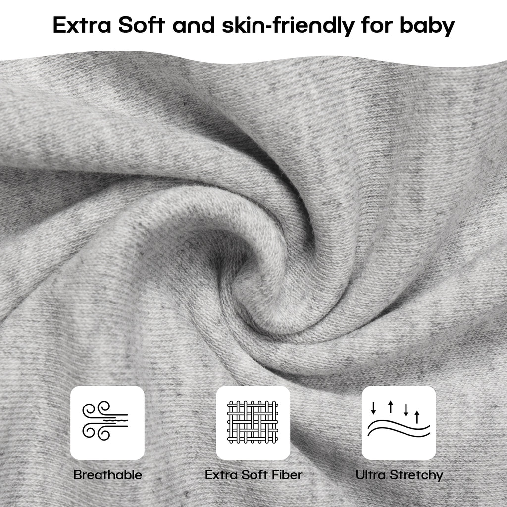 Organic Cotton Swaddle Bag (Pack of 2) in Black+Grey, 0.5 TOG