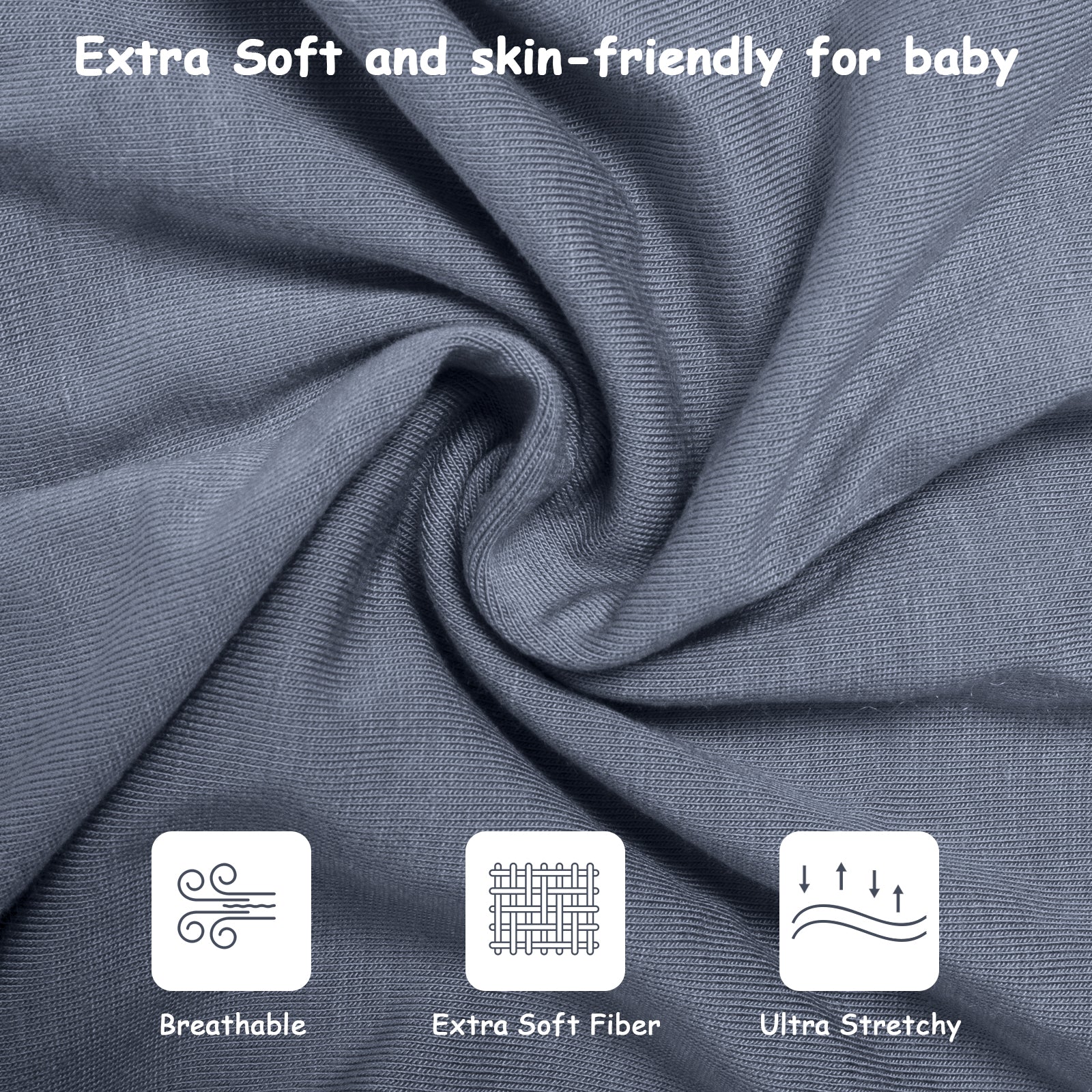 Bamboo Swaddle Bag in Pigeon Blue+Baby Blue, 0.5 TOG