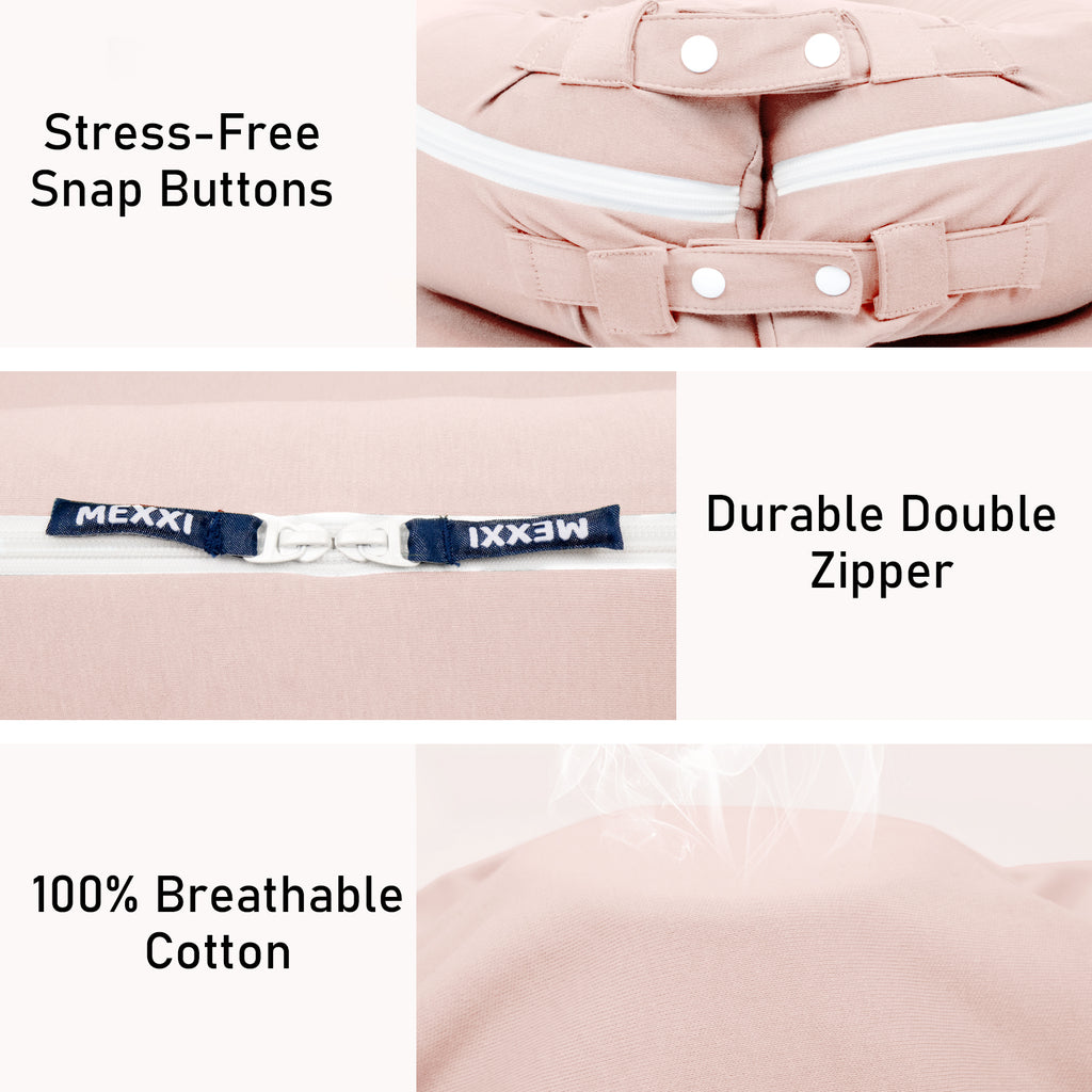 Organic Cotton Cover for Dockatot Lounger, Waterproof (Blush Pink)