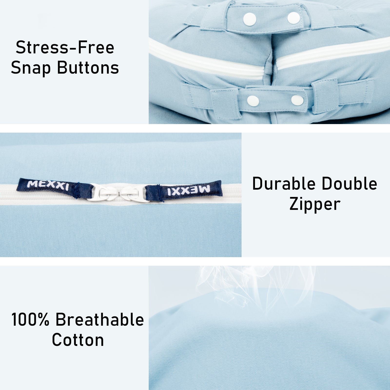 Organic Cotton Cover for Dockatot Lounger ( Powder Blue)