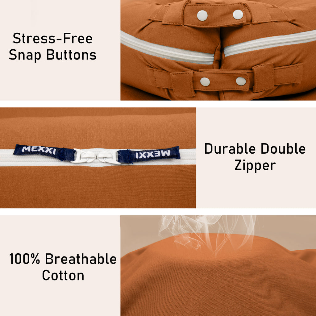 Organic Cotton Cover for Dockatot Lounger, Waterproof (Brown)