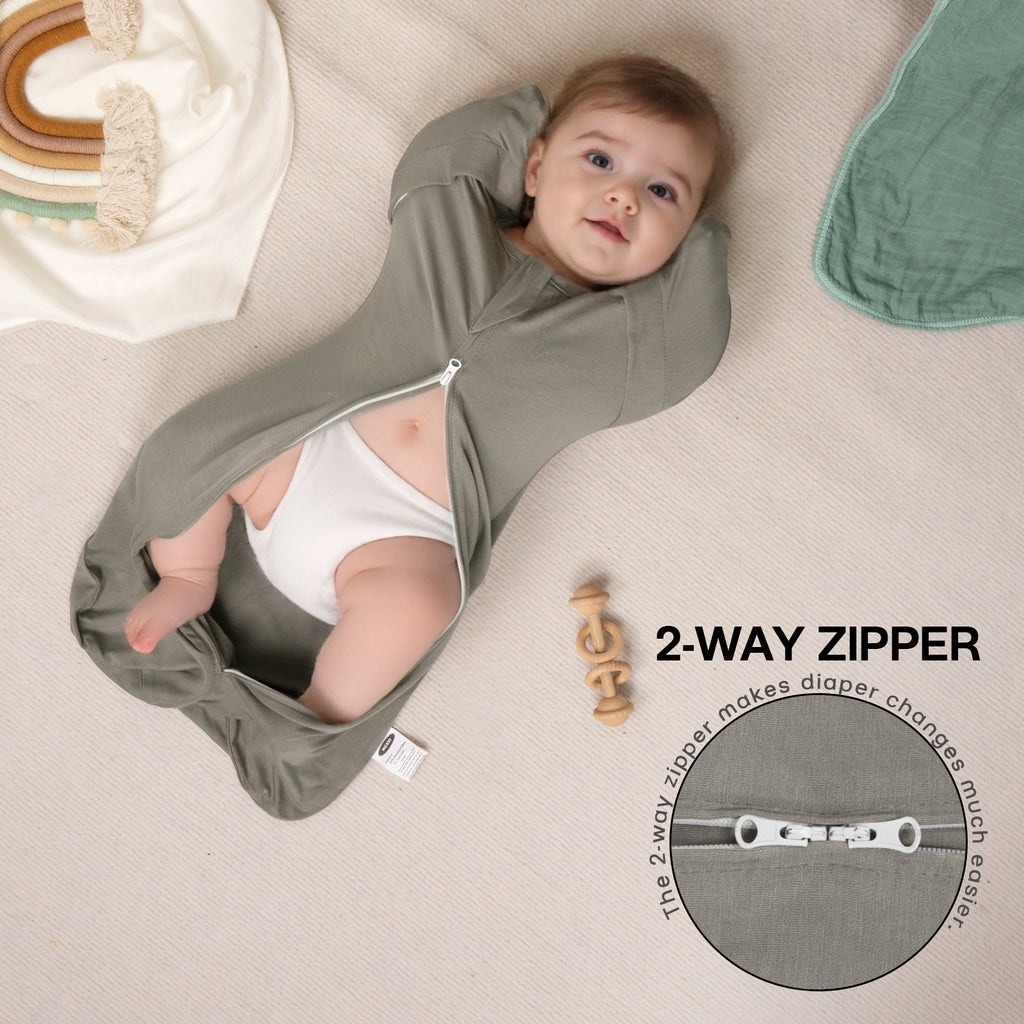 Bamboo Swaddle Bag in Dark Grey+Oat, 0.5 TOG