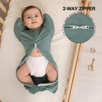 Bamboo Swaddle Bag in Graphite Grey+Hunter Green, 0.5 TOG