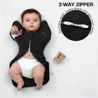 Organic Cotton Swaddle Bag (Pack of 2) in Black+Grey, 0.5 TOG