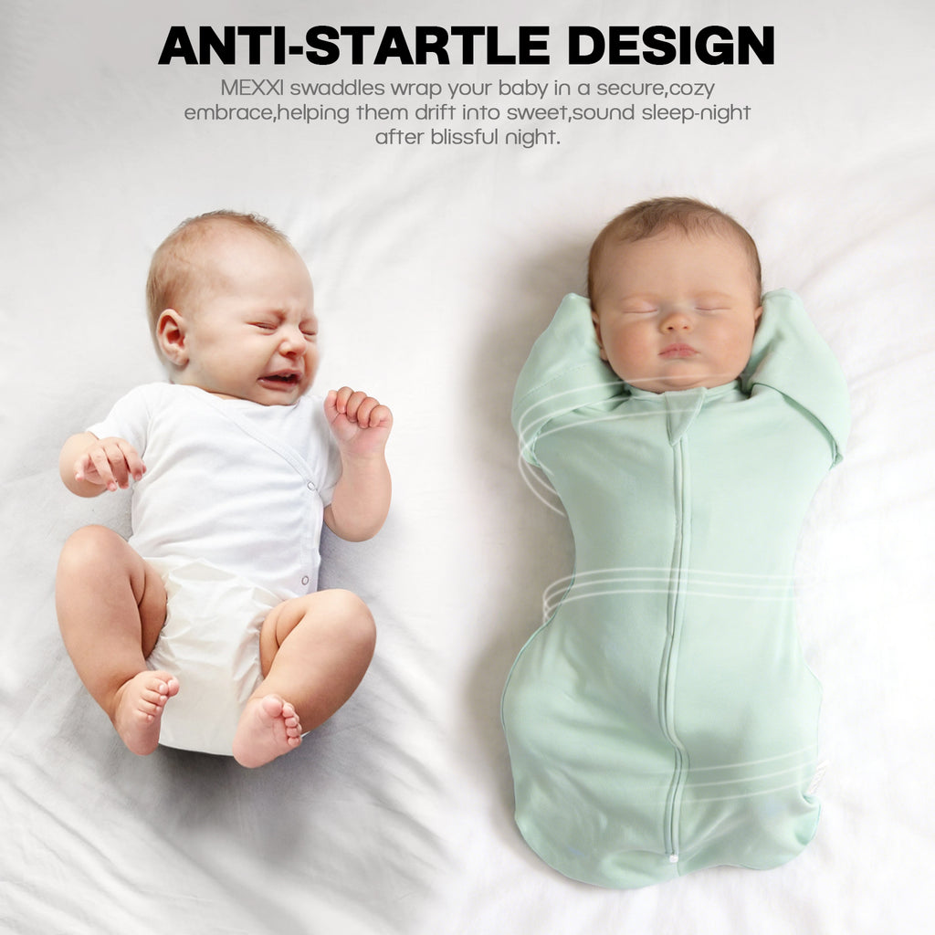 Organic Cotton Swaddle Bag (Pack of 2) in Alice Blue+Pistachio Green, 0.5 TOG