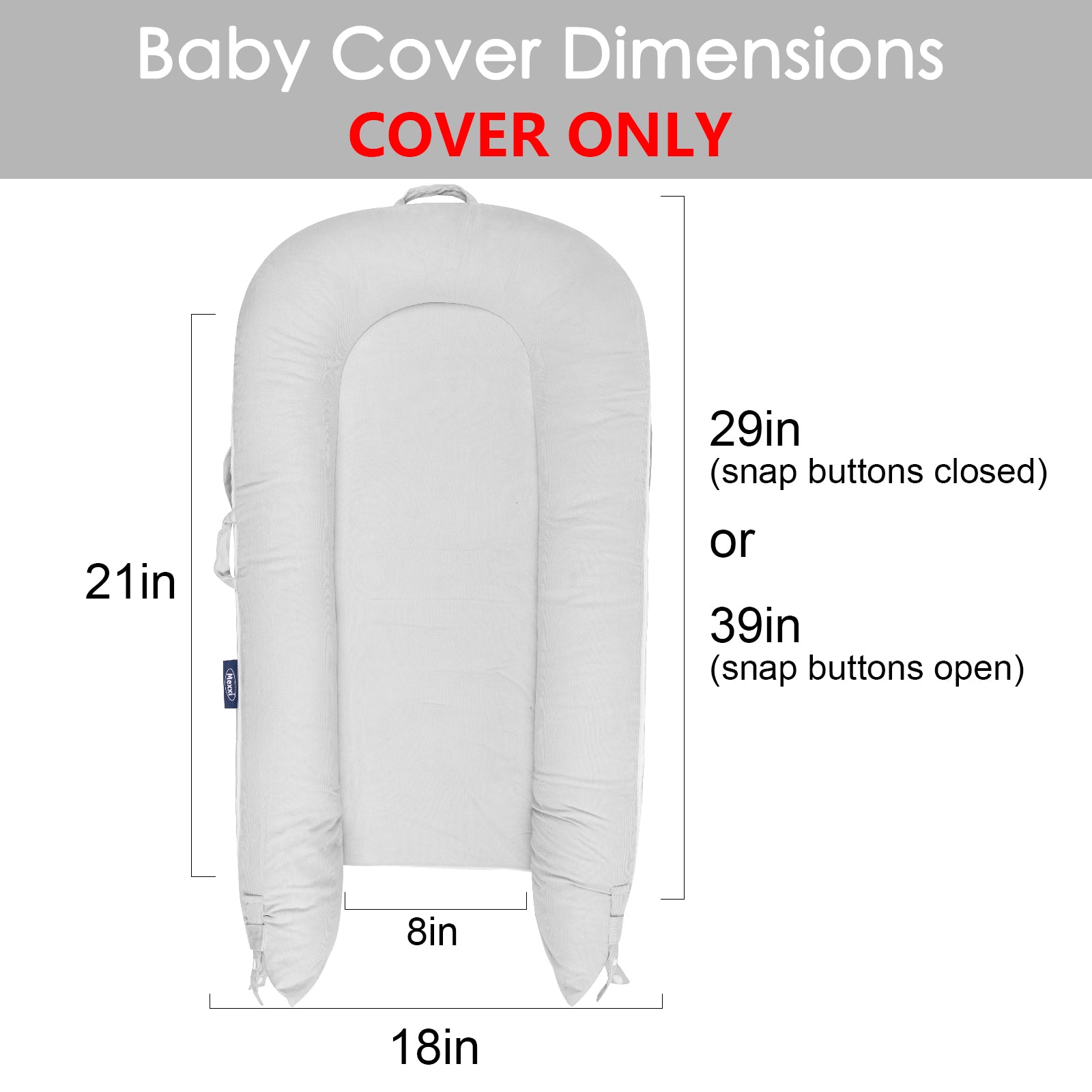 Corduroy Cover for Dockatot lounger (Grey)