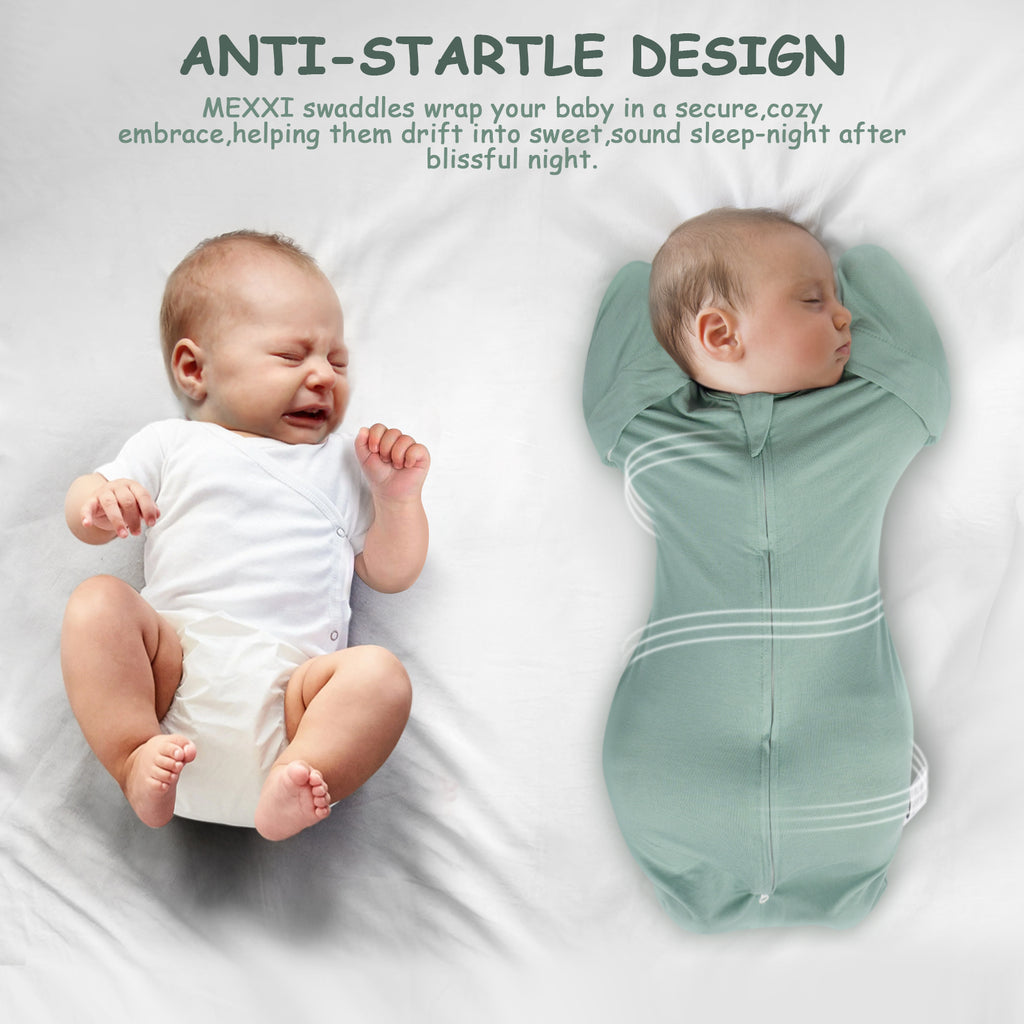 Bamboo Swaddle Bag in Sage Green+Beige, 0.5 TOG