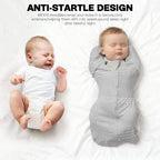 Organic Cotton Swaddle Bag (Pack of 2) in Black+Grey, 0.5 TOG