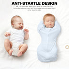 Organic Cotton Swaddle Bag (Pack of 2) in Baby Blue+Blush Pink, 0.5 TOG