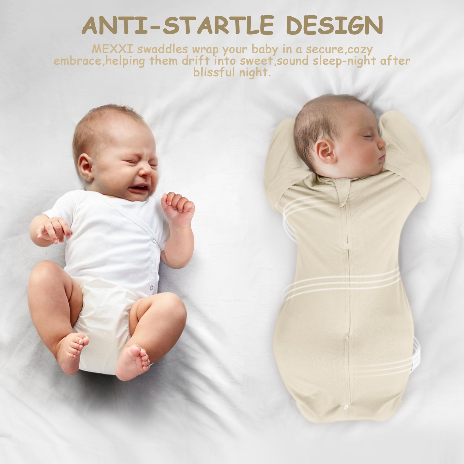 Bamboo Swaddle Bag in Dark Grey+Oat, 0.5 TOG