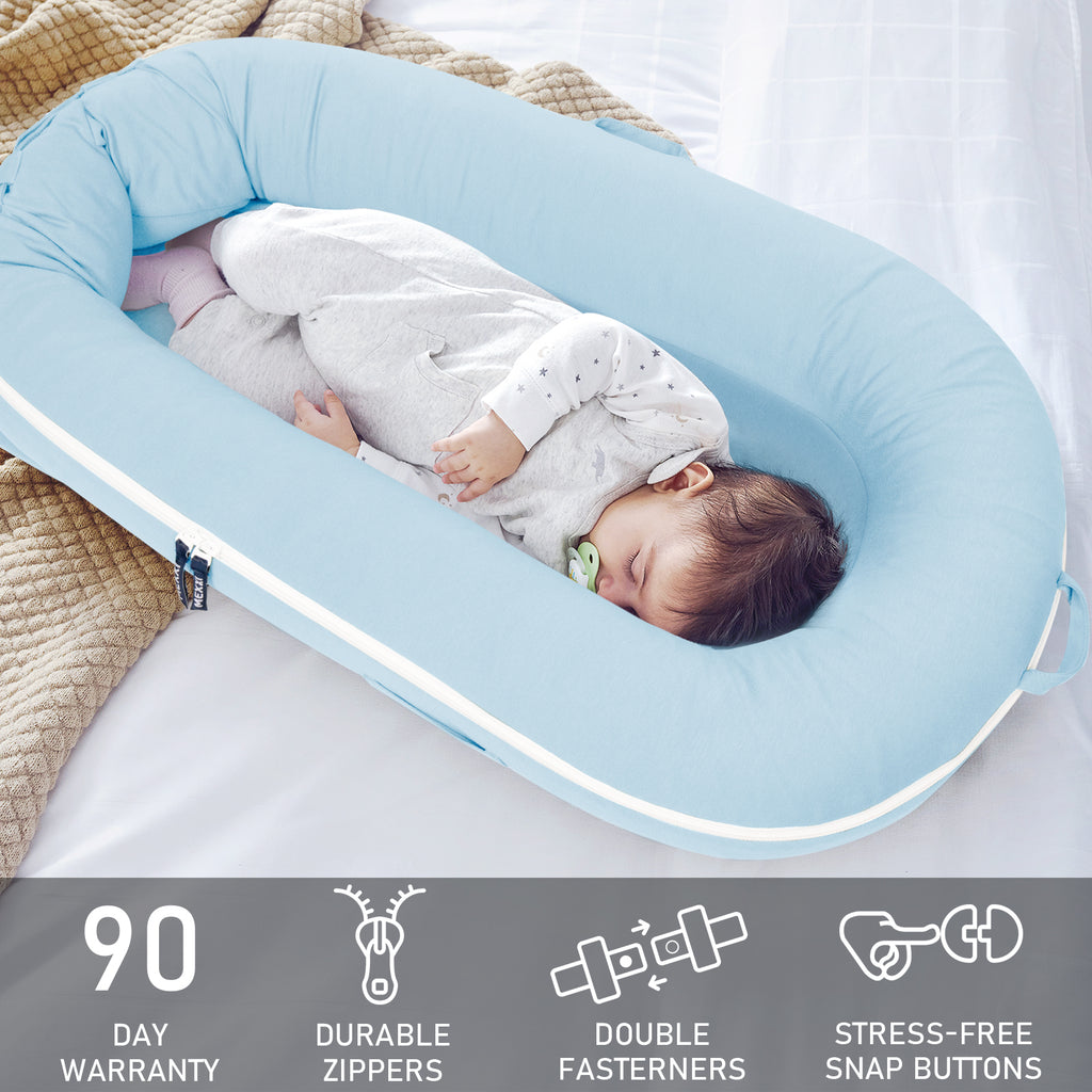 Organic Cotton Cover for Dockatot Lounger, Waterproof ( Powder Blue)