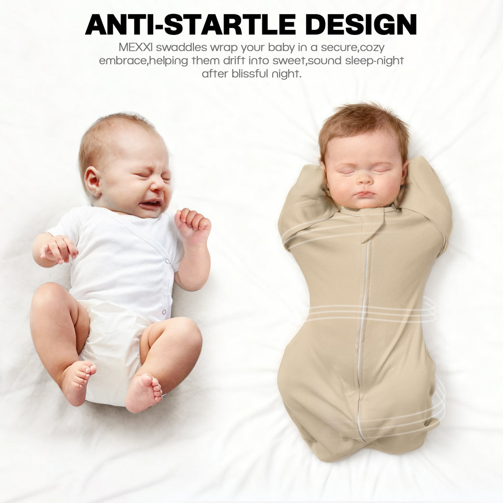 Organic Cotton Swaddle Bag (Pack of 2) in Sepia Brown+Almond, 0.5 TOG