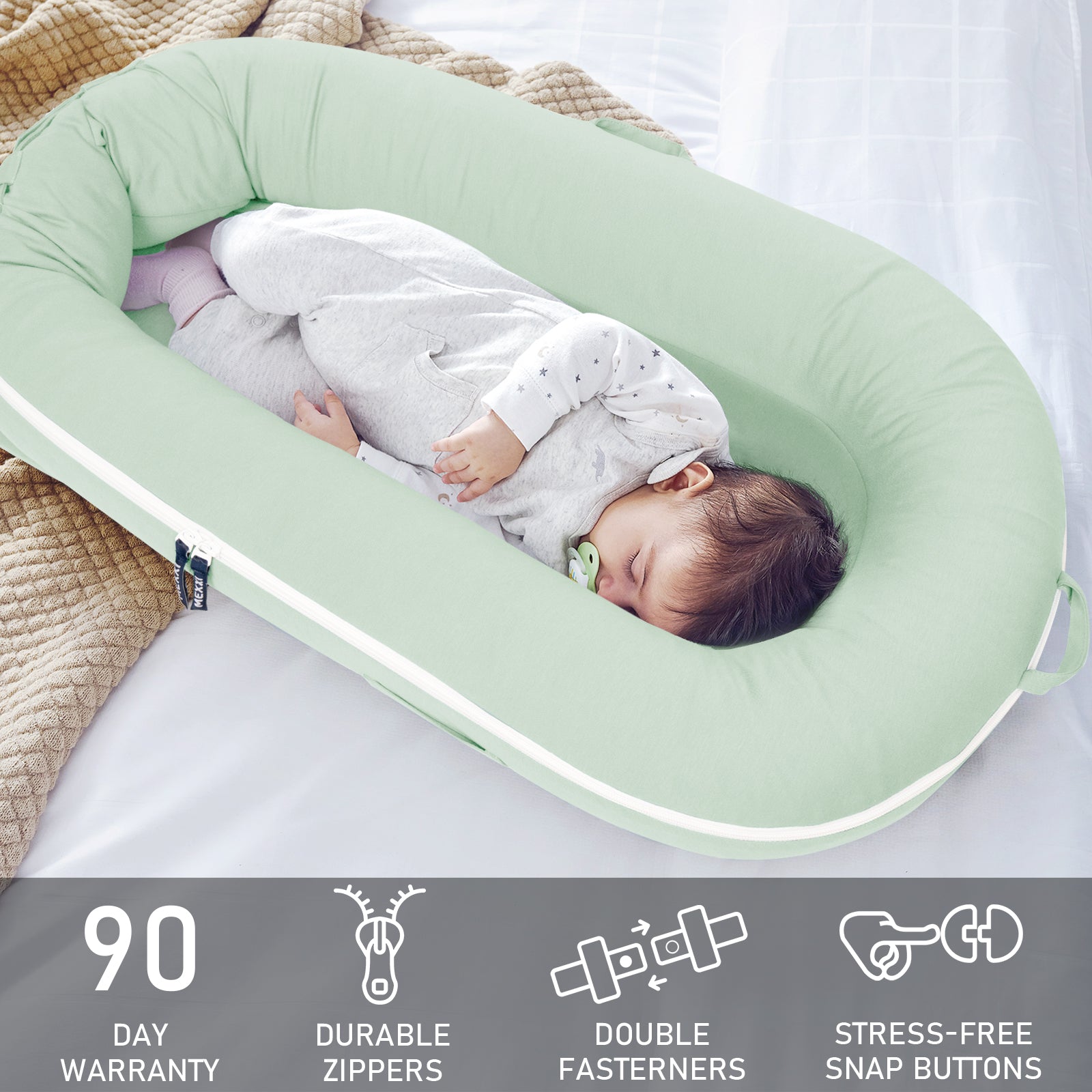 Organic Cotton Cover for Dockatot Lounger (Pistachio Green)