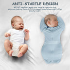 Bamboo Swaddle Bag in Pigeon Blue+Baby Blue, 0.5 TOG