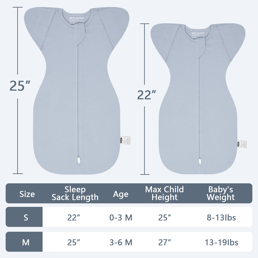 Organic Cotton Swaddle Bag (Pack of 2) in Alice Blue+Pistachio Green, 0.5 TOG