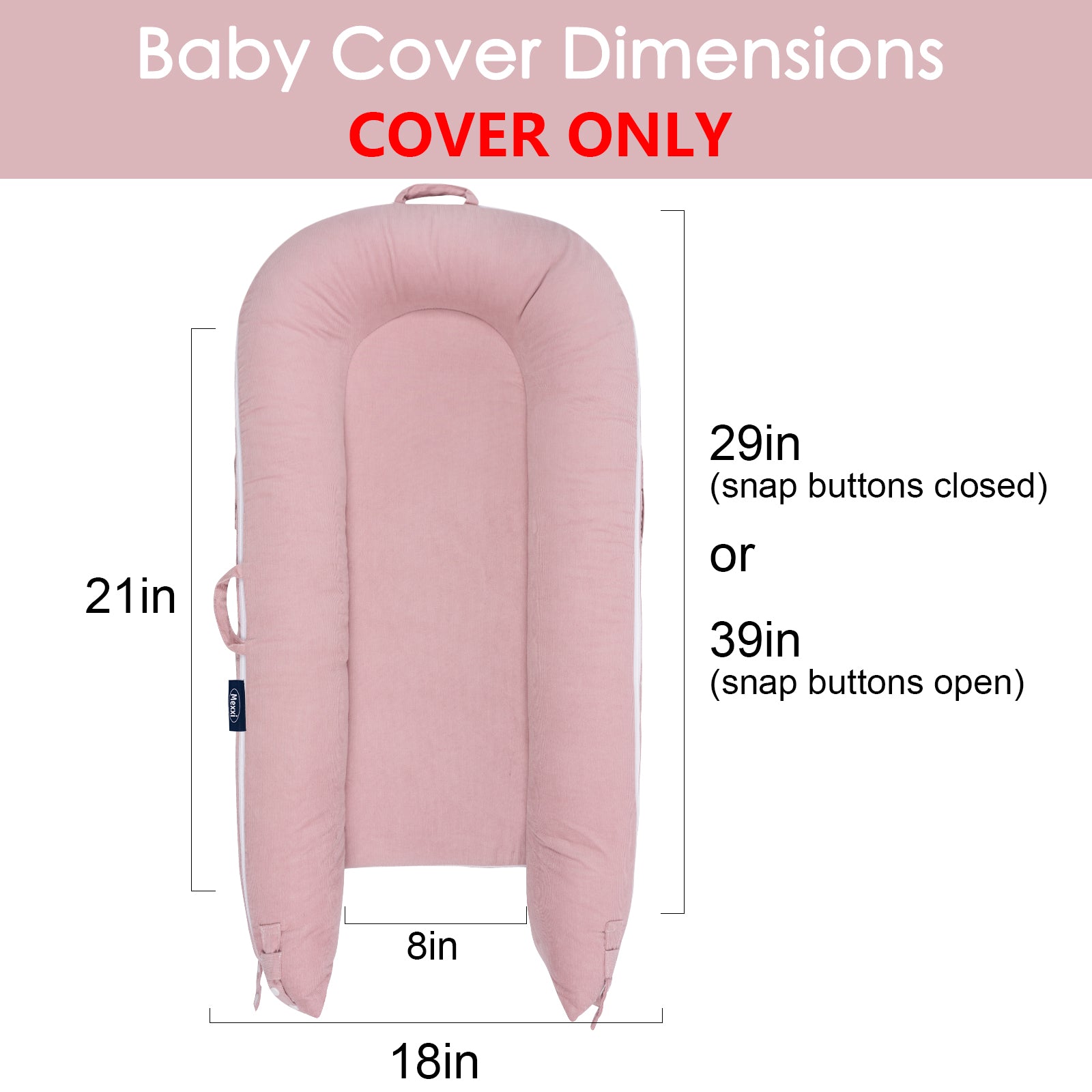 Corduroy Cover for Dockatot lounger, Waterproof (Flamingo)