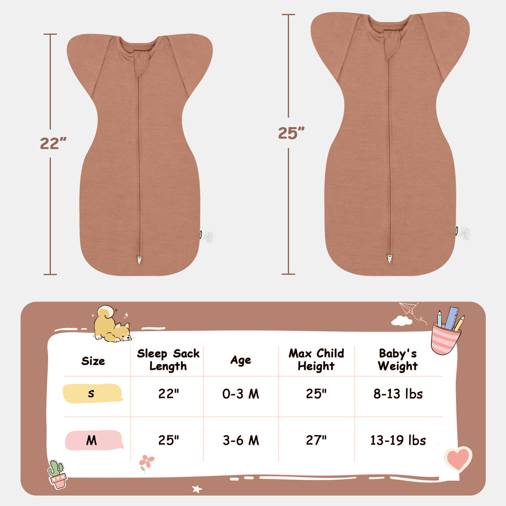 Bamboo Swaddle Bag in Chocolate Brown+Sienna, 0.5 TOG