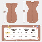 Bamboo Swaddle Bag in Chocolate Brown+Sienna, 0.5 TOG